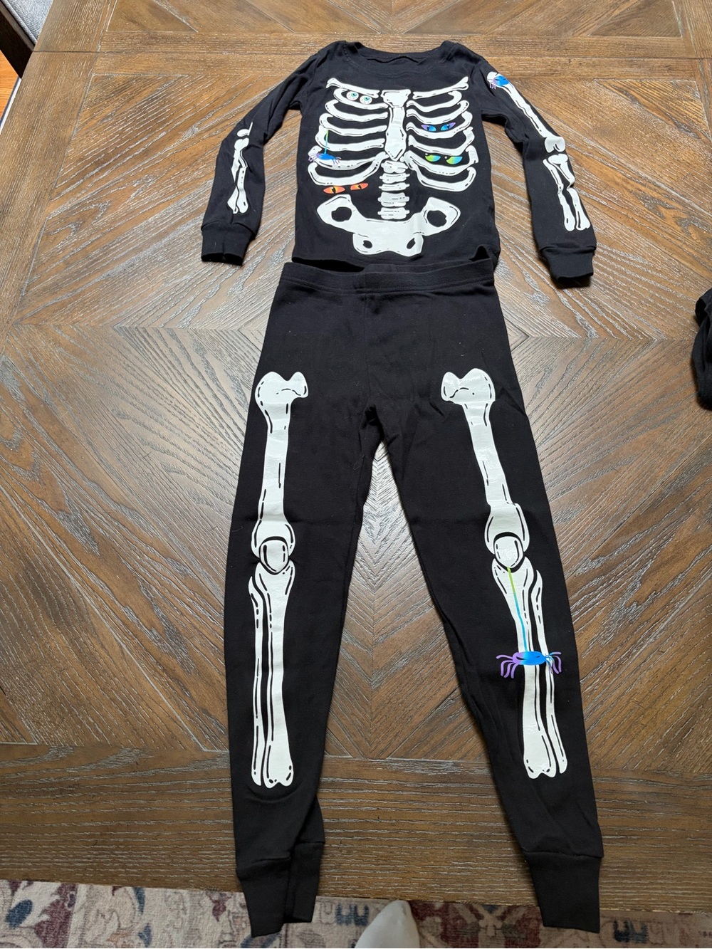 🎃 Halloween Skeleton Pajama Costume – Size 7